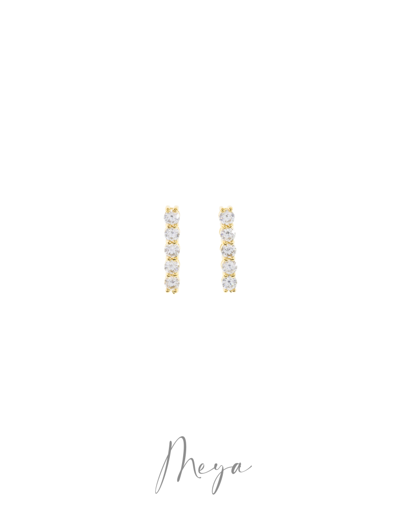 莫桑石3mm 一直鑽耳針 / 金色