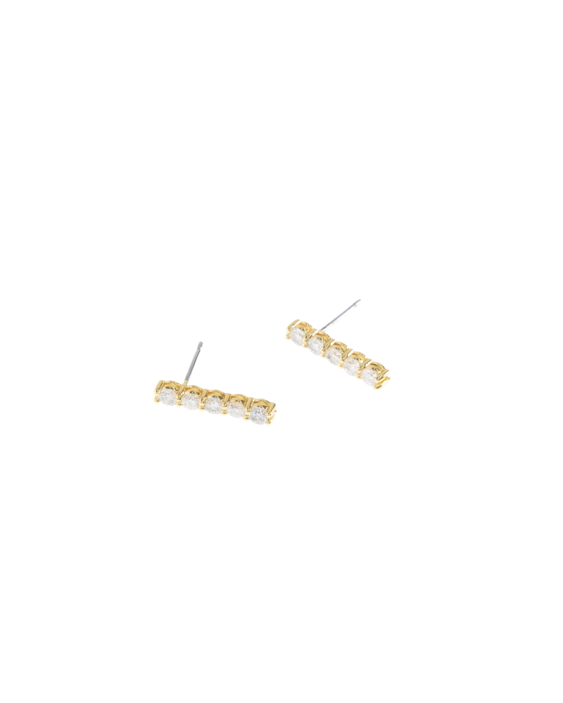 莫桑石3mm 一直鑽耳針 / 金色