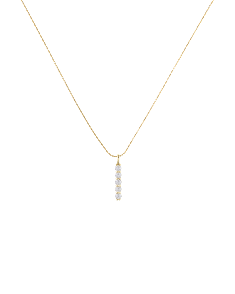 莫桑石3mm 一直鑽項鍊 / 金色