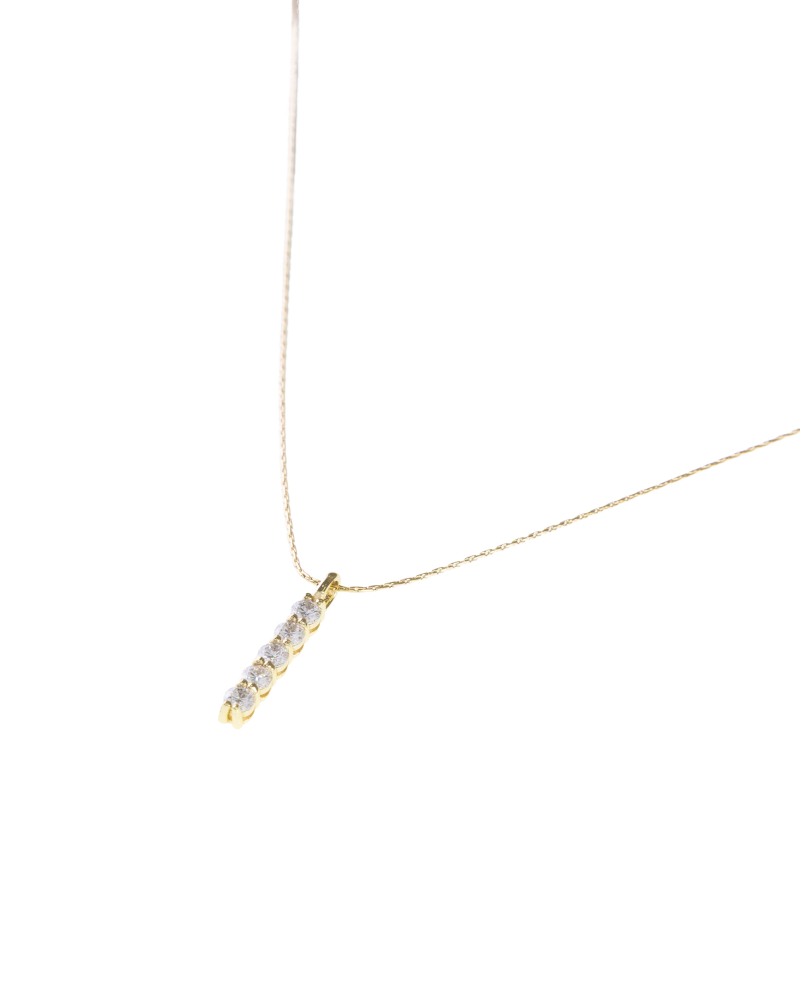 莫桑石3mm 一直鑽項鍊 / 金色