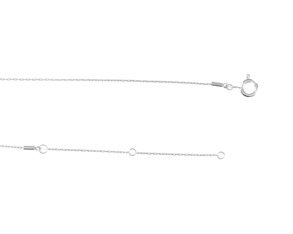 莫桑石3mm 十字架項鍊 / 銀色