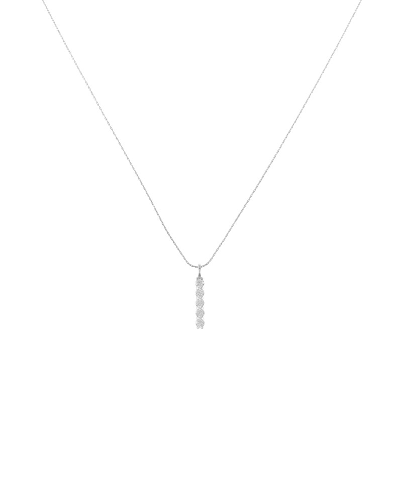 莫桑石3mm 一直鑽項鍊 / 銀色