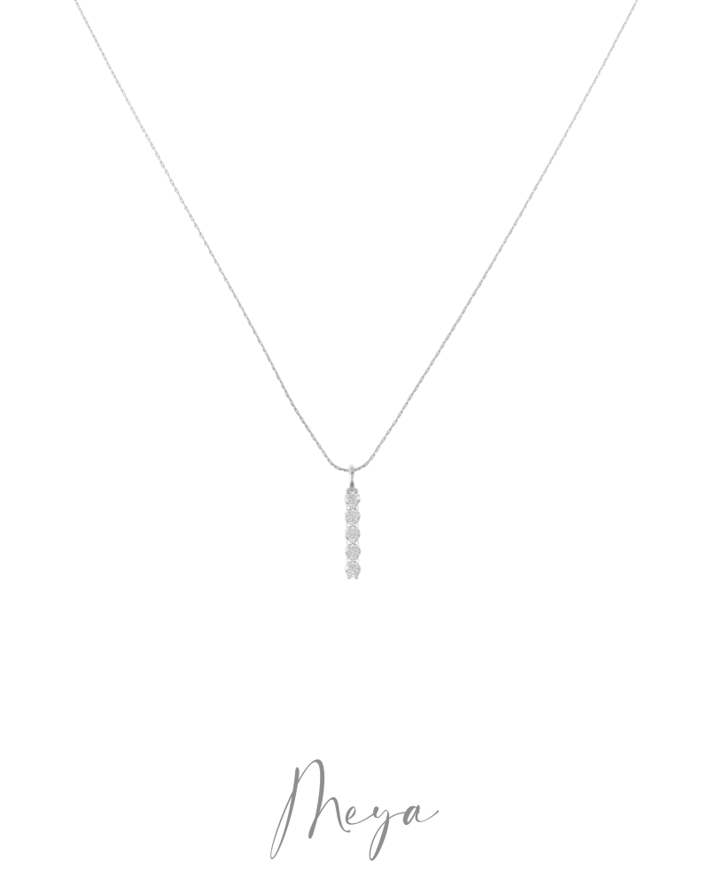 莫桑石3mm 一直鑽項鍊 / 銀色