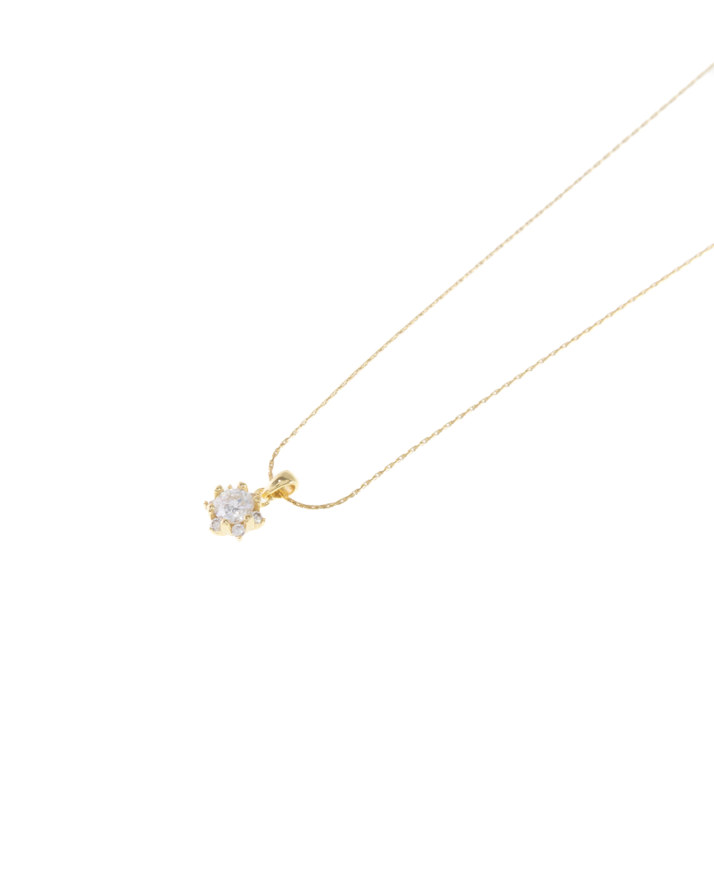 莫桑石5mm 六芒單鑽項鍊 / 金色