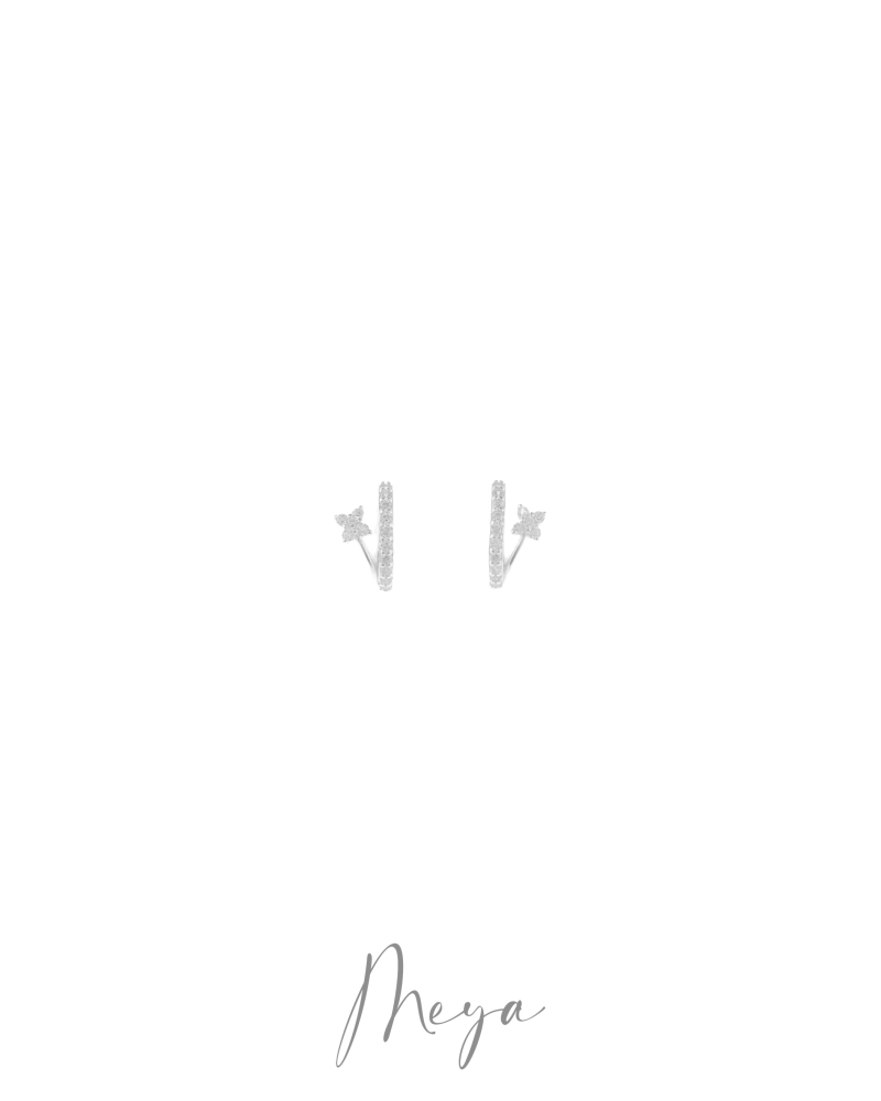 小菱形閃耀耳環/銀色