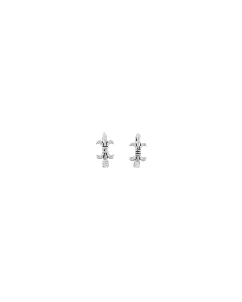 特殊造型扣式耳環/銀色