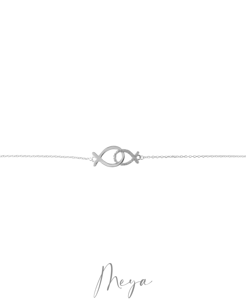 大魚小魚手鍊/銀色