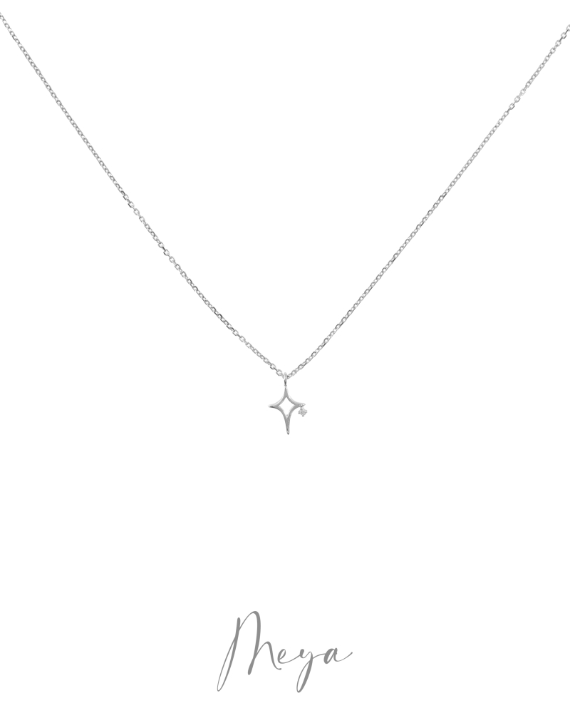 星型簍空項鍊/銀色