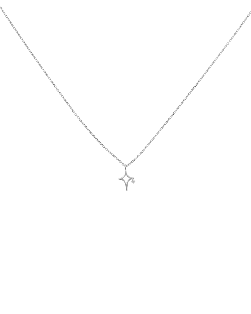 星型簍空項鍊/銀色
